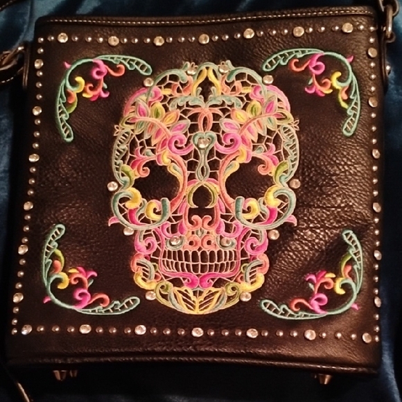 Montana West Sugar Skull Shoulder Bag - Picture 1 of 11